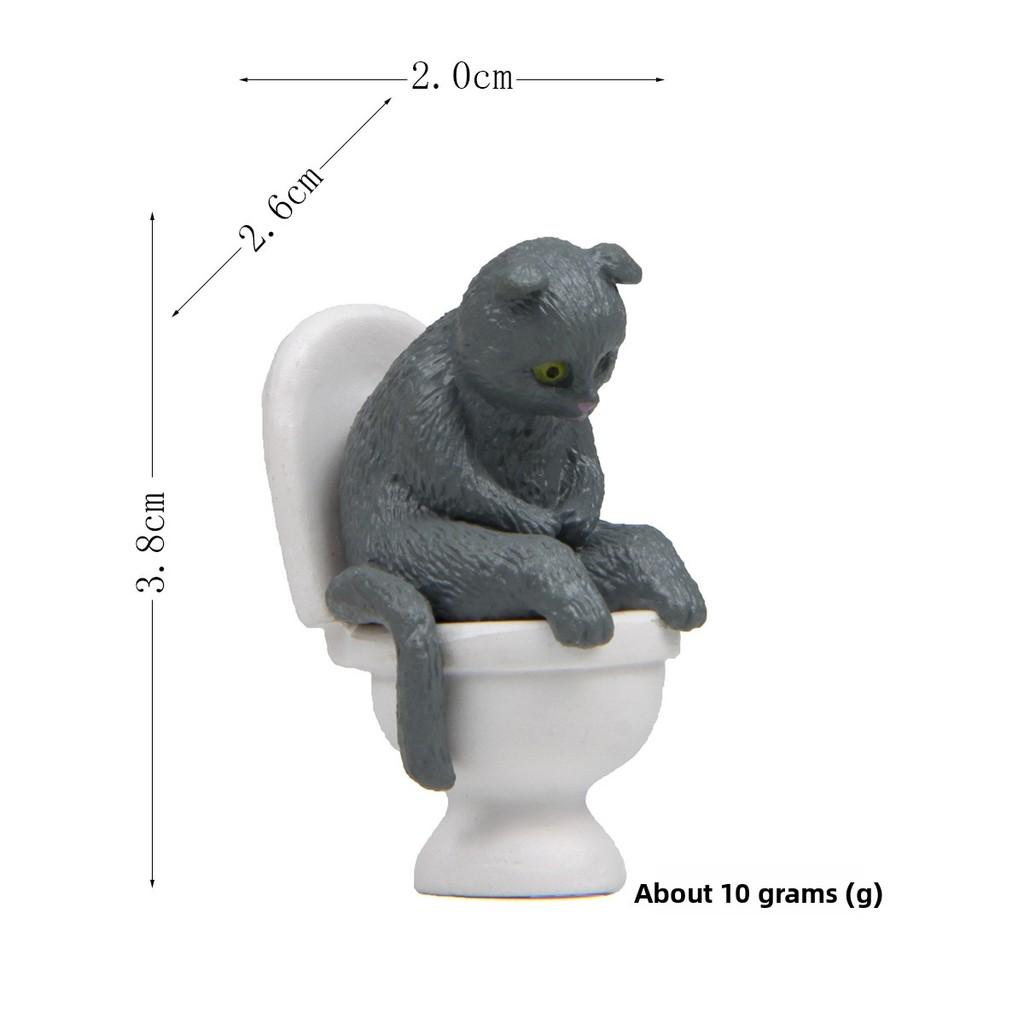 Sitting Closestool Cute Posture Cat Collectible Figures For Gift Decor Giving