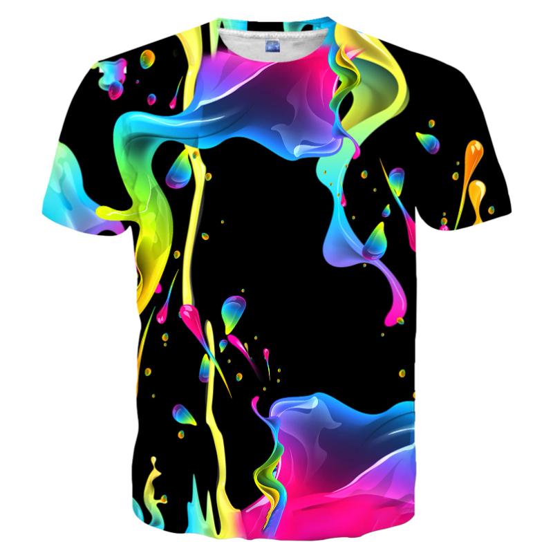 

Men s Fashion Flame Pattern T-Shirt New Summer Casual 3D Colorful Hip-Hop Street Short Sleeve Top 6XL