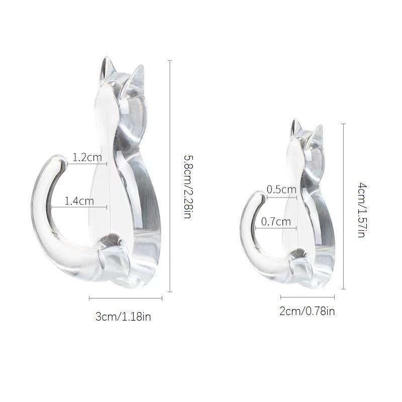 10Pcs Cat Hook No-Drilling Wall Hook No-Drilling Cat Wall Hook Multifunctional Wall Mounted Hook For Jacket Coat Towel Keys