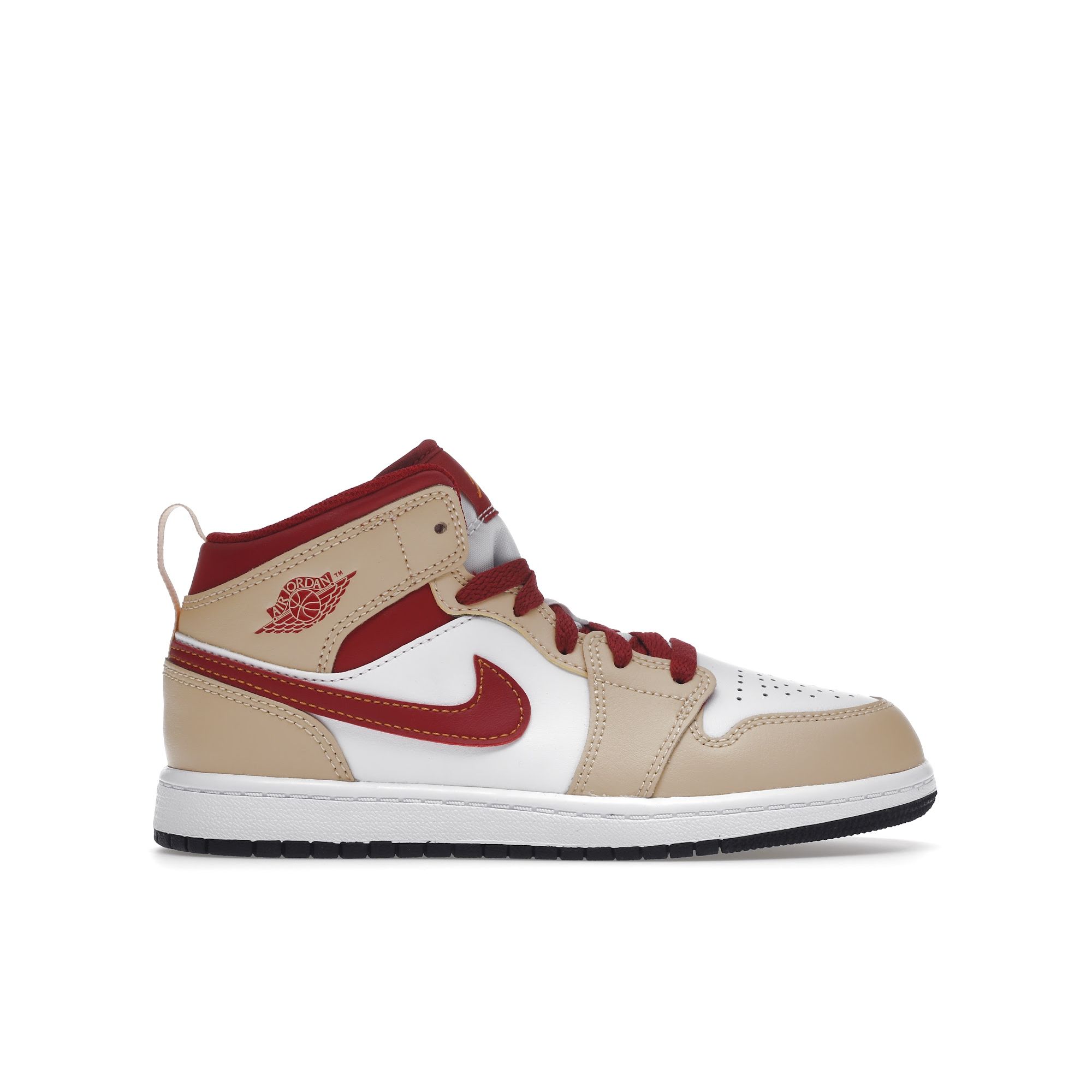 Jordan 1 Mid PS Beige Red Kids Sneakers 640734-201 34