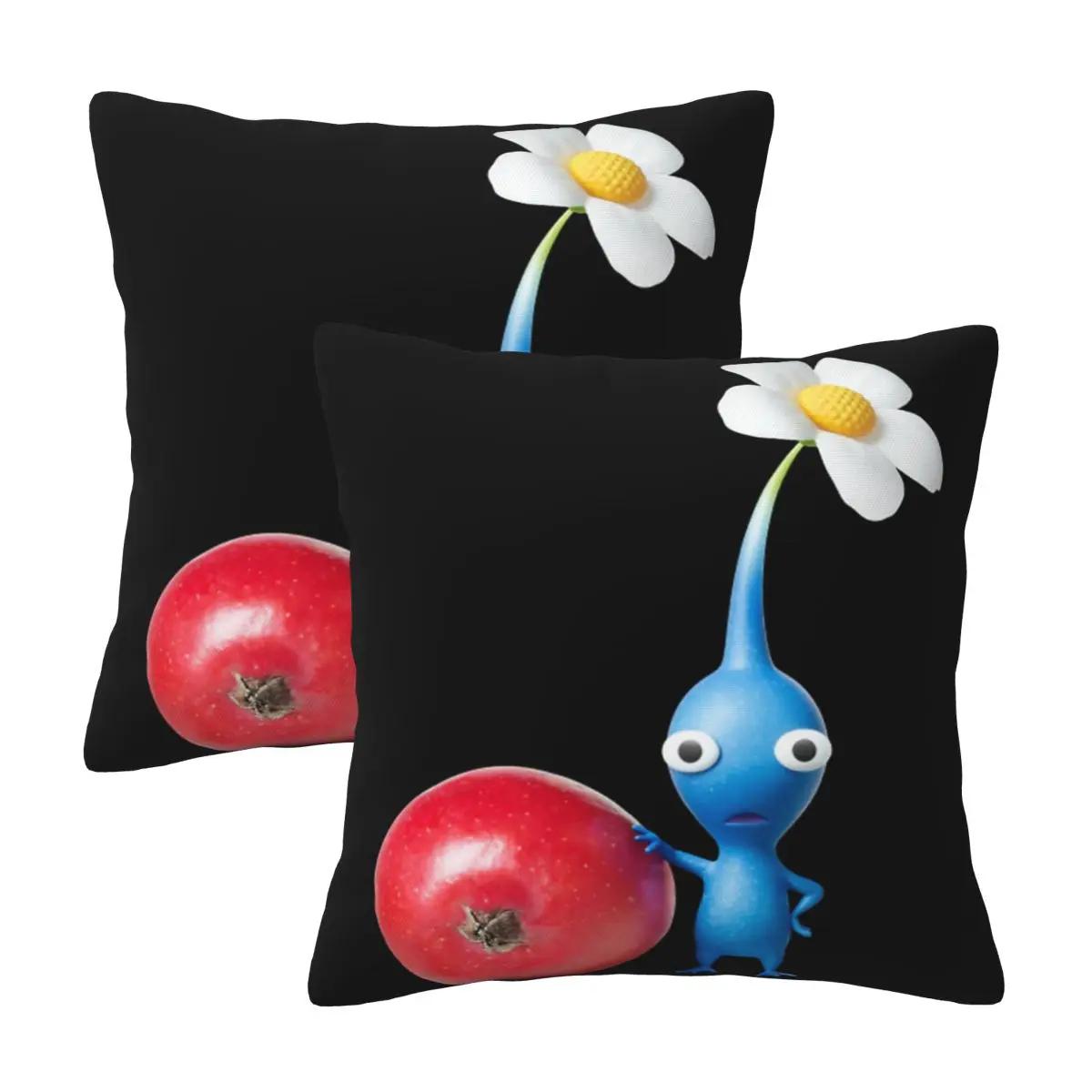 Pikmin 2 Pcs Square Pillowcase Pillow Cover Cushion Decor Comfort Throw Pillow For Home Car Peach skin 18*18(CM)-2Pcs