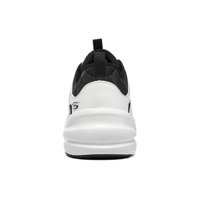 Skechers D'LITES Wave Women Casual Shoes White Black Beige 117365-BKW