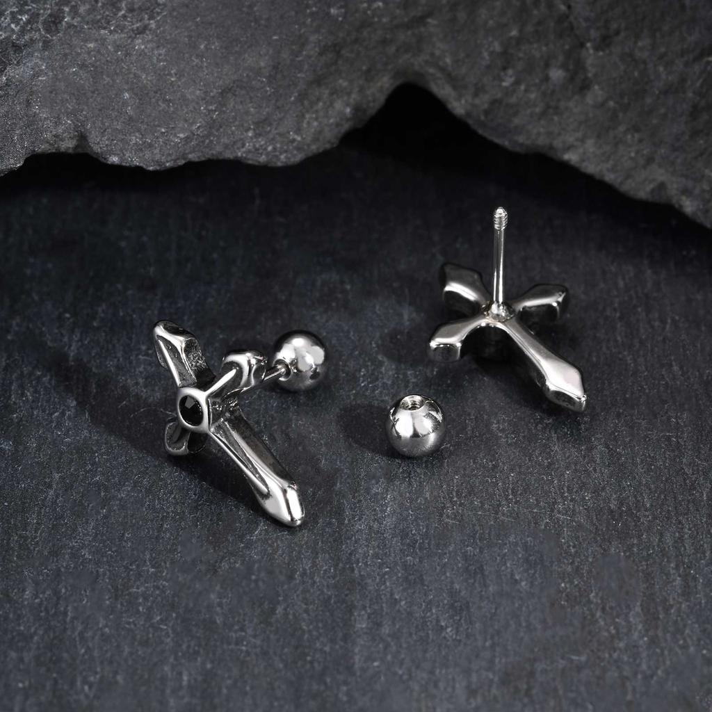 Vintage Gothic Cross Earrings for Women Men 1pc/1pair Stainless Steel Unique Earrings Stylish Fashion Jewelry