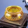Yellow Crystal Glass Wealth Basin Ornament for Home or Office Decor