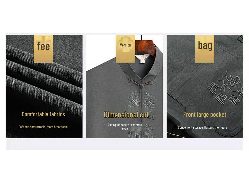 Men's Chinese Style Summer Short-Sleeve Tang Suit