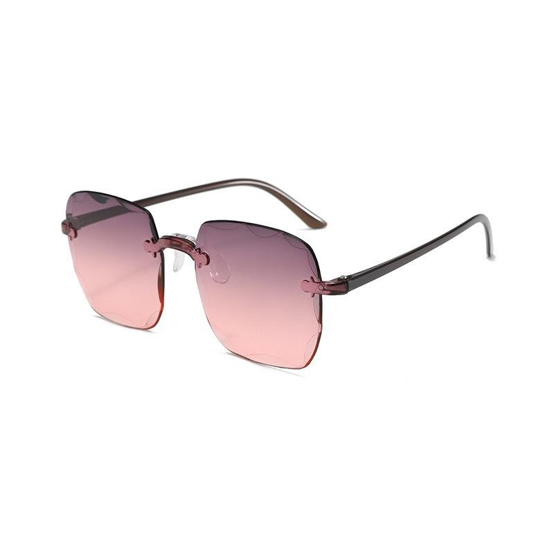Frameless Sunglasses Fashion Trend Sunglasses Women'S Big Face Thin Sunglasses Square Glasses