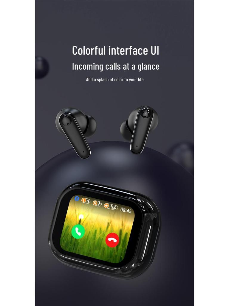 NewC11 TWS Smart Color Screen Bluetooth Earbuds with ANC+ENC Noise Cancelling, Touch Control, and Long Battery Life.