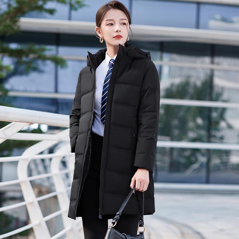 Telooman Unisex Mid-Length Hooded Down Jacket