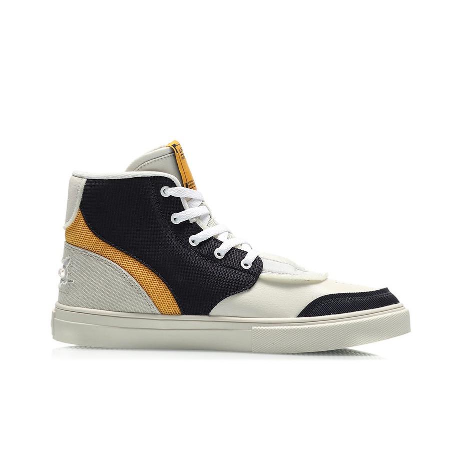 Li Ning CF Su Series Wear Resistant Breathable Non Slip High Top Skate Shoes Men Skate Shoes Blue Yellow AGCR079-3