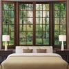 1 Stück, 2D flach, Grüner Wald Natürliche Fensterlandschaft Wandteppich Banner, für Zimmer, Universitätswohnheim Wanddekoration, wsj