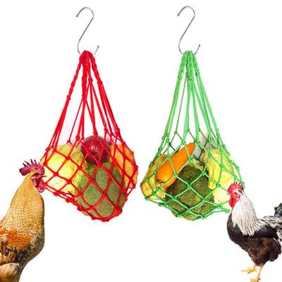 1 Stück/2 Stück Hühner-Gemüse-Obst-Hängefutterspender Hühnerstall Kohlhalter Einkaufsnetz mit Aufhänger Geflügelfütterungswerkzeug für Hühner Enten Gänse