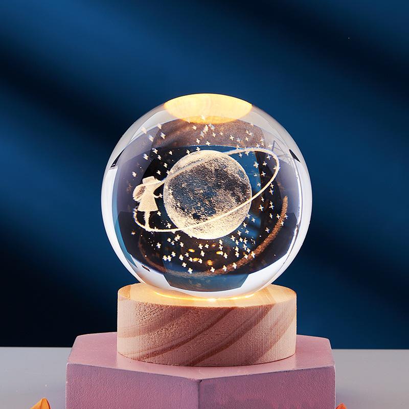 Starry Sky Night Light Crystal Ball - Creative Birthday Gift for Girls, Best Friends, Classmates, Boyfriend Desktop Ornament
