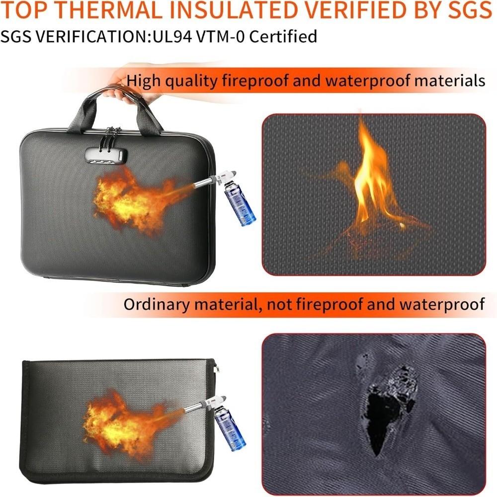 With Pocket Fireproof Document Box Waterproof Accordion File Folder  Card