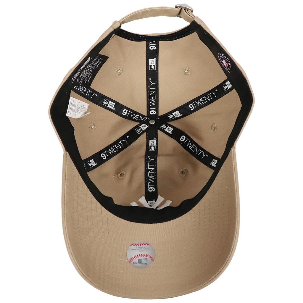 New Era 9TWENTY MLB Baseballkappe mit Marke NEWERA New York Yankees Hellbeige Kappe, Herren Damen Low-Profile Logo, Unisex, Baseball, Golf,