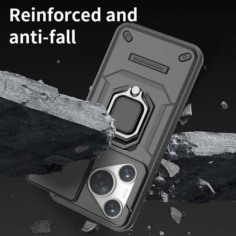 Nové nárazuvzdorné pouzdro Armor pro Huawei Pura 70 Ultra P70 Pro Ochranný kryt Prsten Magnetický držák Skořepina Coque Fundas Capa