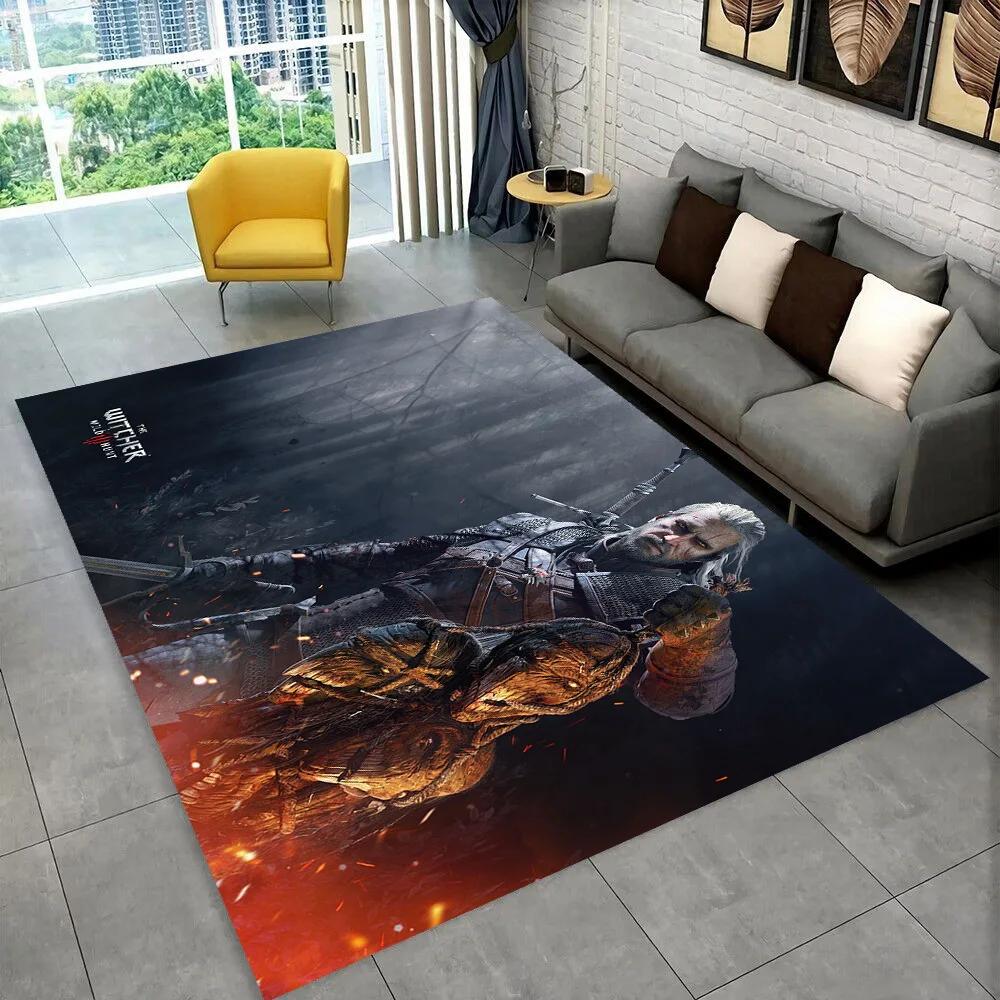 The W-Witcher Game Gamer Anime Area Rug,Carpet Rug for Home Living Room Children's Bedroom Sofa Doormat Decor,Non-slip Floor Mat