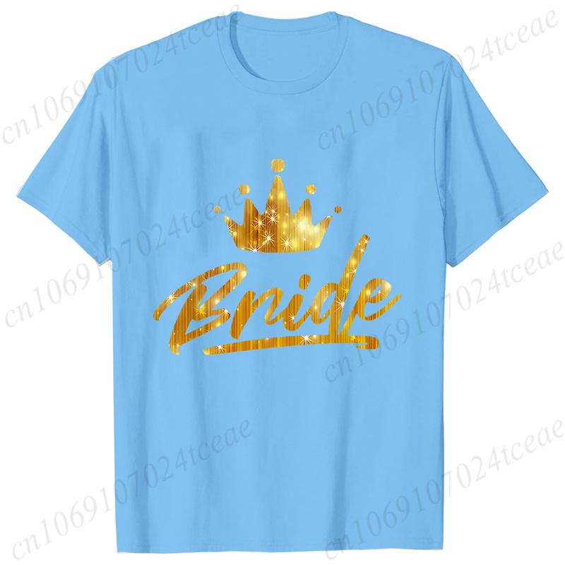 Team Bride TShirt Woman Bachelorette Single Farewell Party Blouses Bridal Shower Wedding Tops Casual ONeck Short Sleeved Tees
