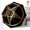 Golden Baphomet Pentagram Sticker, Occult Symbol Decal for Car Laptop Motorcycle Window (Small) Umbrella, Cute Umbrella with Cute Design, Portable 3-F