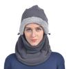 Outdoor warm cycling cold-proof scarf integrated fleece cap thickened winter hat men's winter women's pullover hat