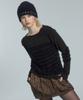 OOH-AHH Fur Lace Asymmetrical T-Shirt (Black)