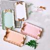 Promotion! European Style Pink Bow Cake Storage Trays Makeup Organizer Dessert Plate Square Decor Tray Kitchen Storage Trays