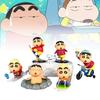 Cute Crayon Shin-chan Pvc Model Set Featuring Shinnosuke In Playful Outdoor Scenes
