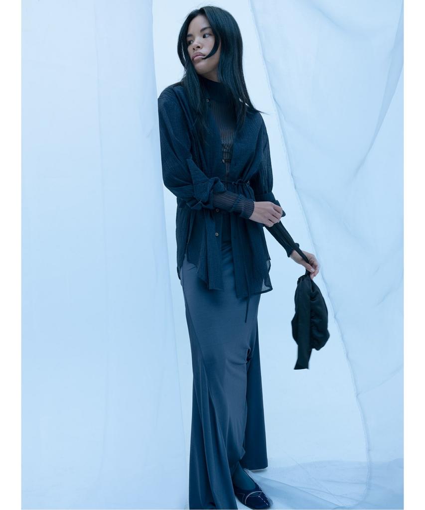 Anggae Gabrielle Aline Long Skirt Navy