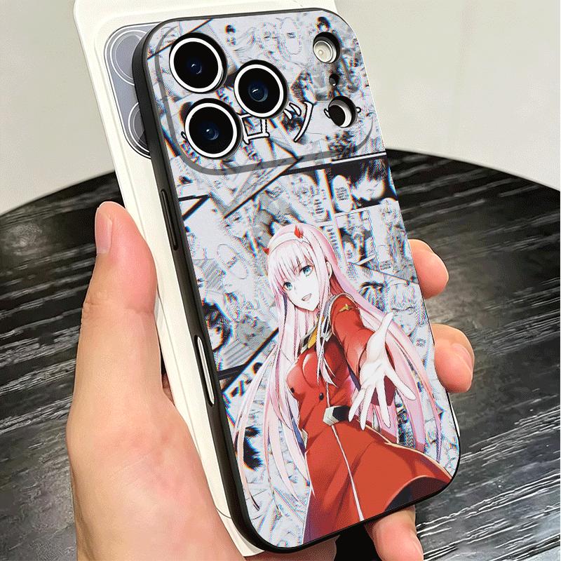 Darling Zero Two 02 Anime Soft Phone Case for iPhone 16 16E 17 Air 15 Pro Max 14 Plus 13 Mini 11 12 7 Black Cover Back Shell