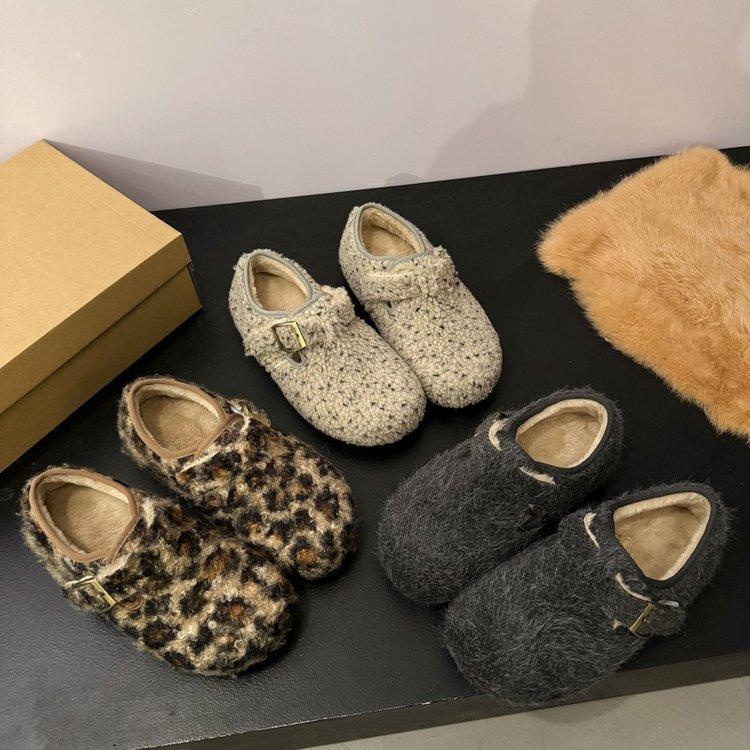 Inner Height Increase Small Plush Shoes Women's 2025 Autumn and Winter Thermal Velcro Cotton Shoes Bag Heel Boken Shoes