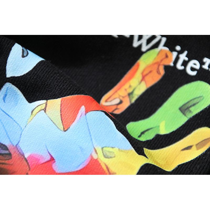 146 Off-White 2025 Herbst und Winter Neu OW Bemalter Palmenprint Herren- und Damen-Kapuzensweatshirt mit Reißverschluss