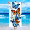 Serviette de plage imprimé papillon Monarque bleu coloré Couverture de plage artistique tendance Serviette de bain douce à séchage rapide sans sable pour la plage