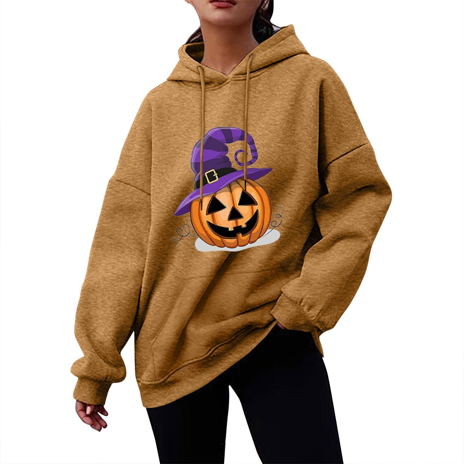 Женский осенне-зимний пуловер с принтом на Хэллоуин — фото 6