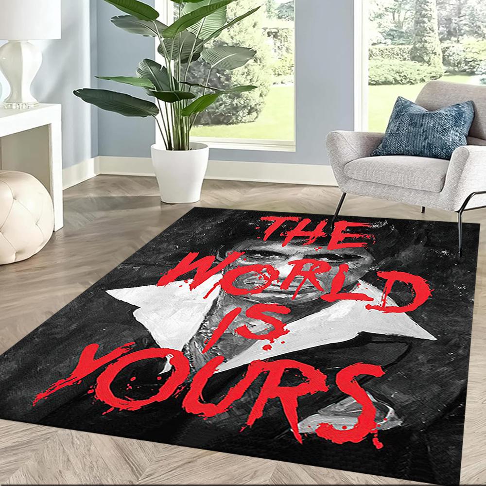 Scarface Square Rugs Are a Great Choice for Living Rooms, Bedrooms, Home Décor, and As Gifts.