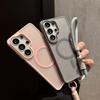 Wrist Strape Thin Magsafe Phone Case for Samsung Galaxy S26 S25 S24 Ultra S23 S22 FE A17 A16 A36 A56 A07 Magnetic Armor Cover