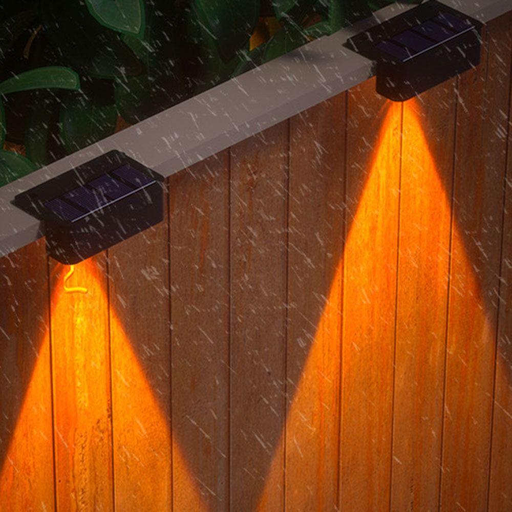 Decorative Solar Garden Lights Waterproof Solar Powered Lamps LED Stairs Wall Lamp Yard