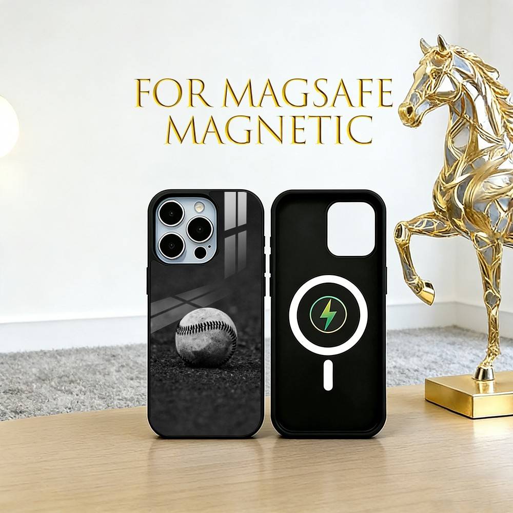 Baseball Phone Case For iPhone17,16,15,14,13,12,11 Plus,Pro Magnetic For Magsafe Wireless Charging
