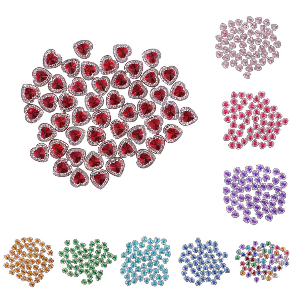 Decorative Resin Rhinestone Buttons Heart Shaped Luxury Sewing Buttons for Clothes and DIY Projects