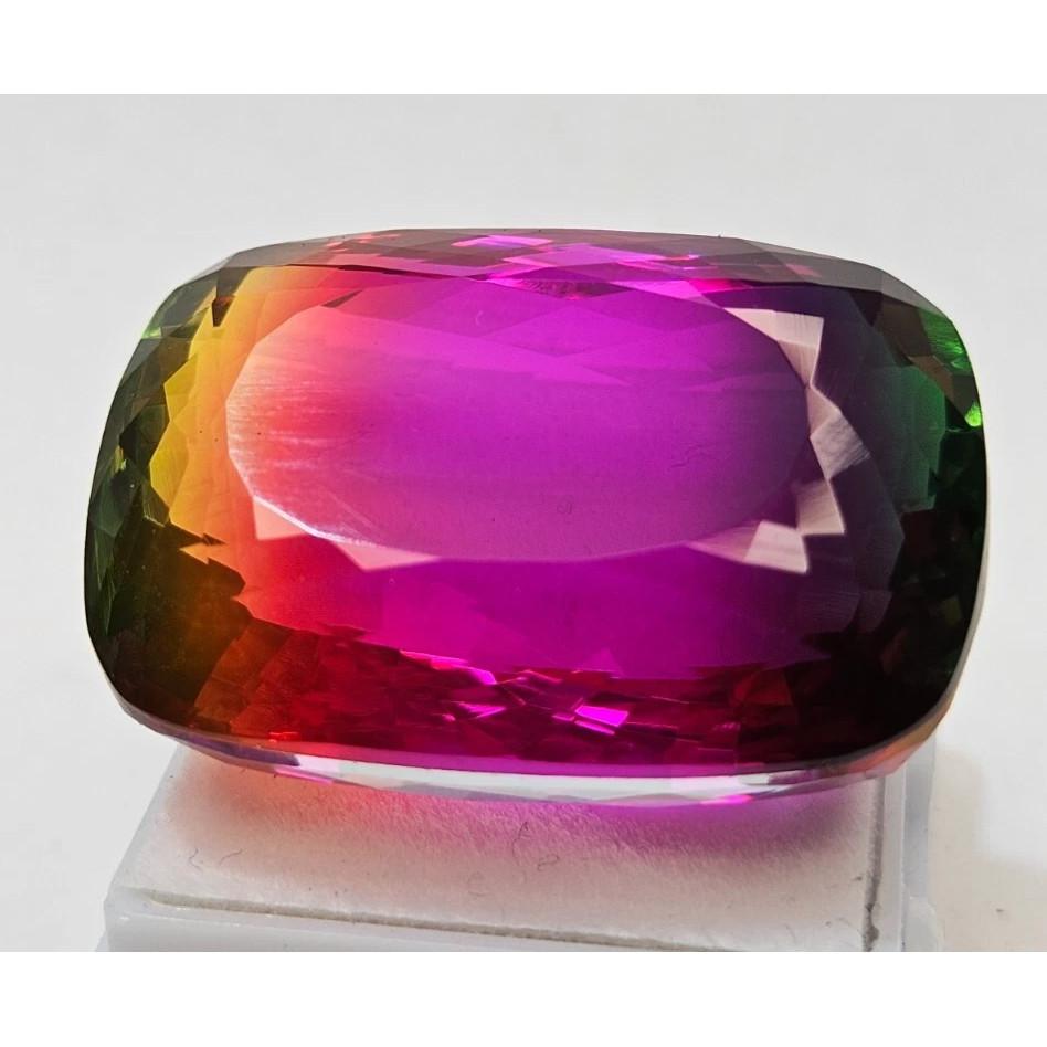 Stunning Natural Bi-Color Ametrine 80+ Ct Cushion Cut Certified Loose Gemstone