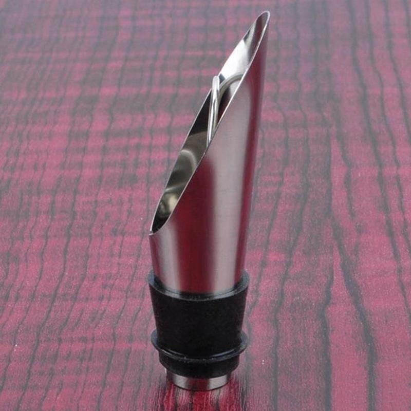 Household Convenience 2 In 1 Wine Stopper Pour Stainless Steel Utensils Wine Bottle Stoppers Wine Bottle Funnel Pourer Pourer