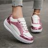 Women'S Pure Color Sequins Sneaker Lace-Up Platform Sequined Decorative Walking Rock Shoes High Top Sneakers Sneaker