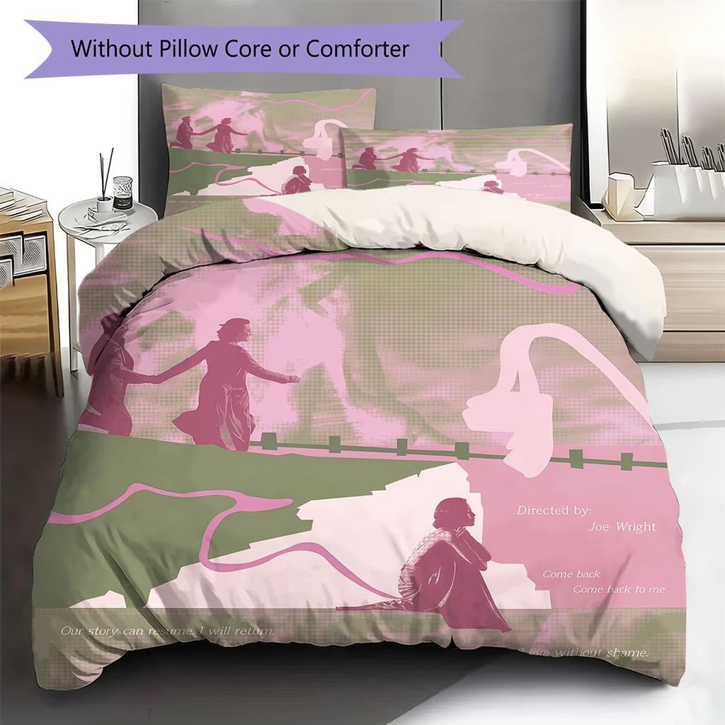 atonement Pattern Bedding Quilt Set Quilt Cover Pillowcase Home Decoration Birthday Gift (1 * duvet cover + 2 * pillowcase, without core)