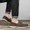 Herr 2-Eye båtsko Penny Loafers Casual Driving Walking Moccasin