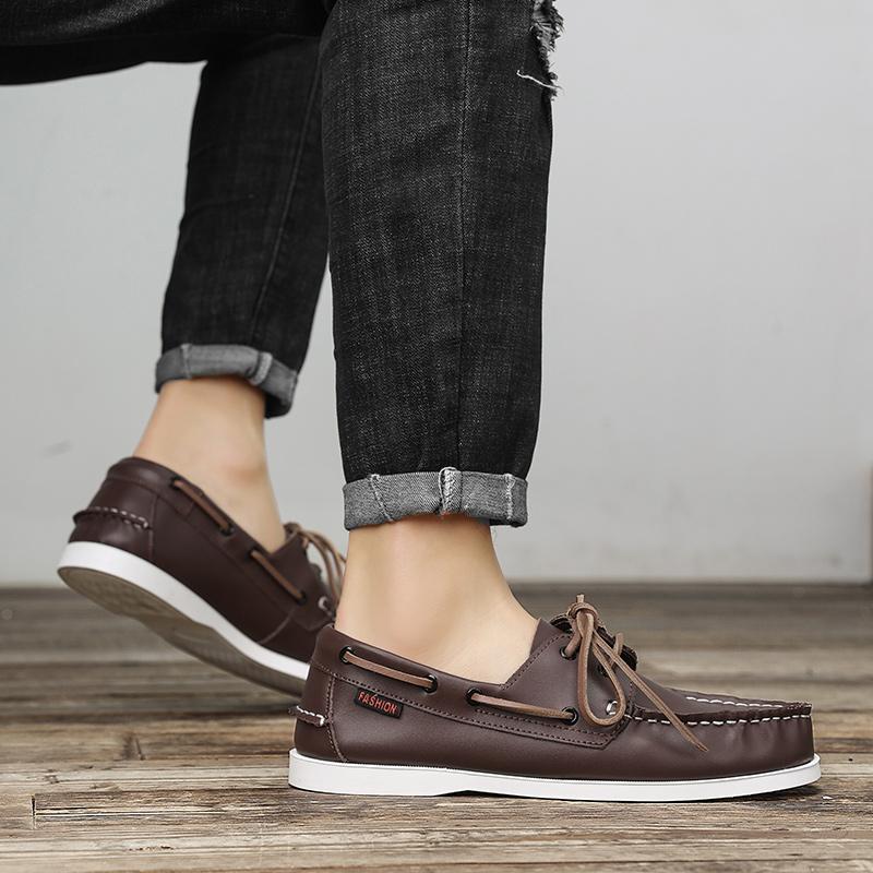 Herr 2-Eye båtsko Penny Loafers Casual Driving Walking Moccasin