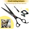 SANGELAR Conjunto de tesouras para animais de estimação, 8 polegadas, profissional, para animais de estimação, casa, cachorro grande, tesoura de lã, tesoura grande para animais de estimação, conjunto de ferramentas