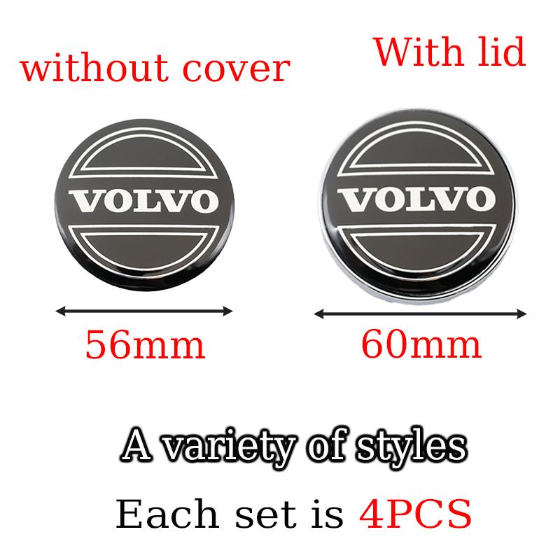 

56mm Wheel Hub Sticker 60mm Car Wheel Center Hub Cap Tire Rim Cap Accessories For Volvo Rdesign T6 AWD C30 C70 S40 S60 S70 S80 56mm sticker чёрный