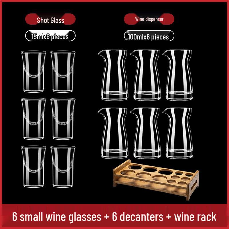 Kristall Baijiu Karaffe Set mit kleinen Luxus-Weingläsern