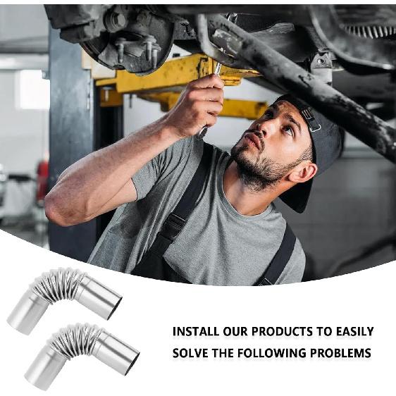 2PCS Air Parking Diesel Heater Exhaust Pipe,Stainless Steel 24Mm Flexible Exhausts Pipe With Clamps,Diesel Heater Accessories Generator Exhaust