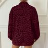 Women's Leopard Print Loose Fit Hooded Sweatshirt with Collar