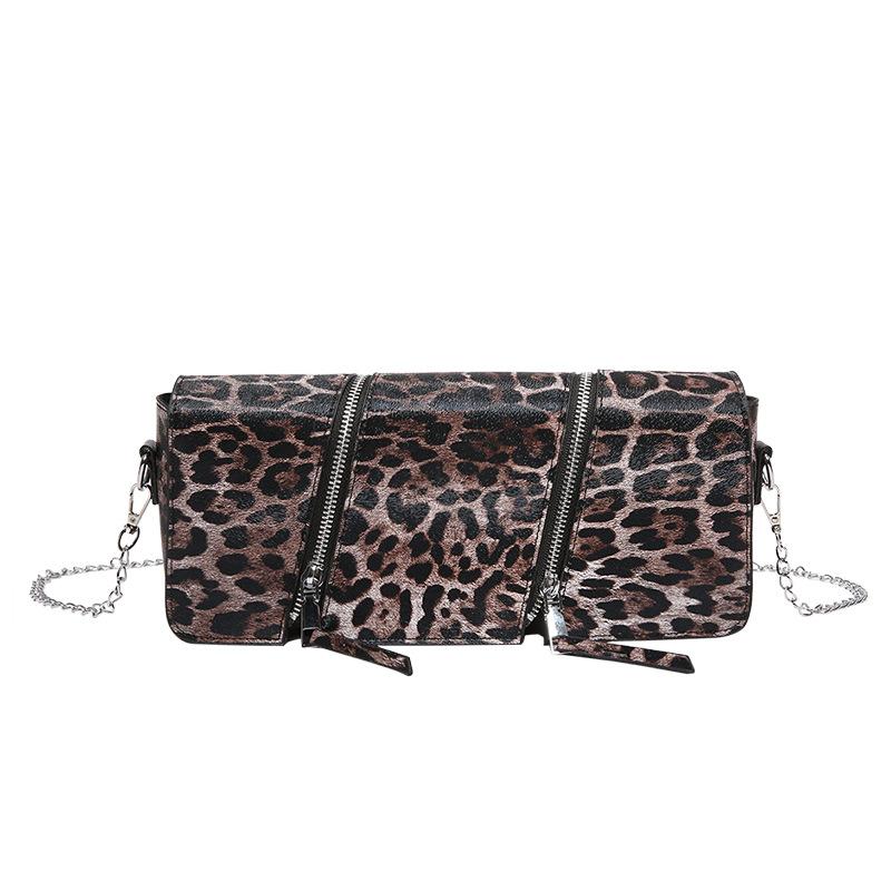 Bag women's bag 2025 new Korean version fashion leopard print shoulder bag ins Internet celebrity large capacity messenger small square bag pu
