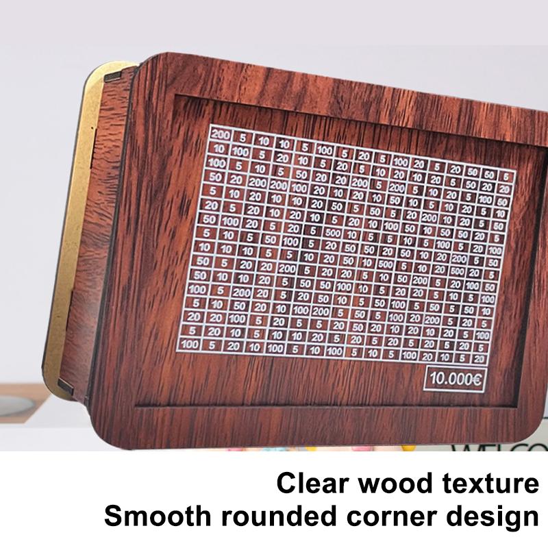 Wooden Money Saving Box Money Storage Bank With Saving Money Goals Counter Reusable Handmade Piggy Bank Coin Tray Storage Case